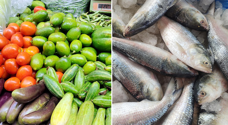 সবজির বাজার চড়া, আগের দামেই ইলিশ